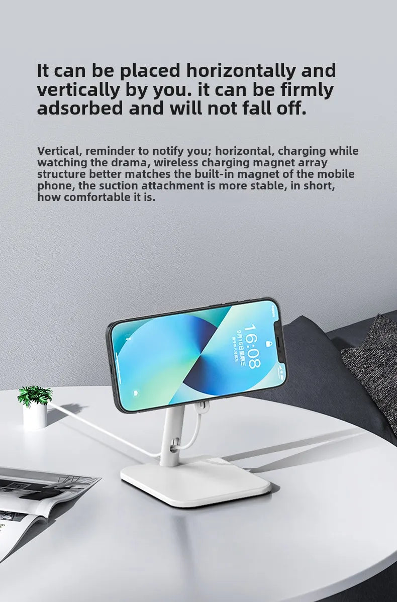 Magnetic Phone Holder Stand with Wireless Charger