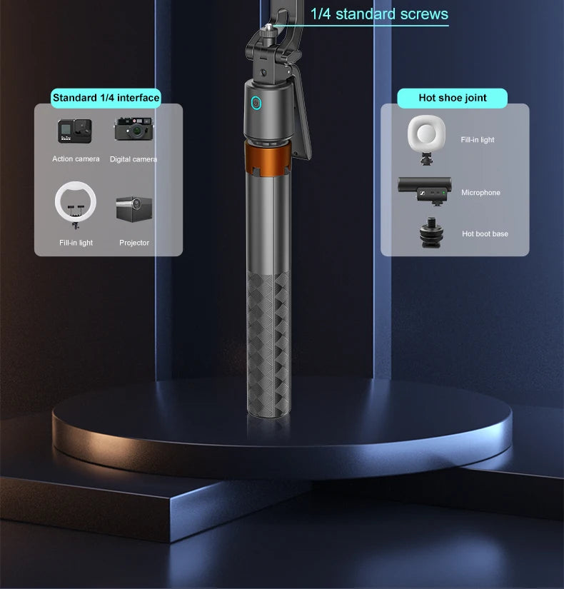 AI Face Tracking Tripod Intelligent Smart Selfie Stick Foldable