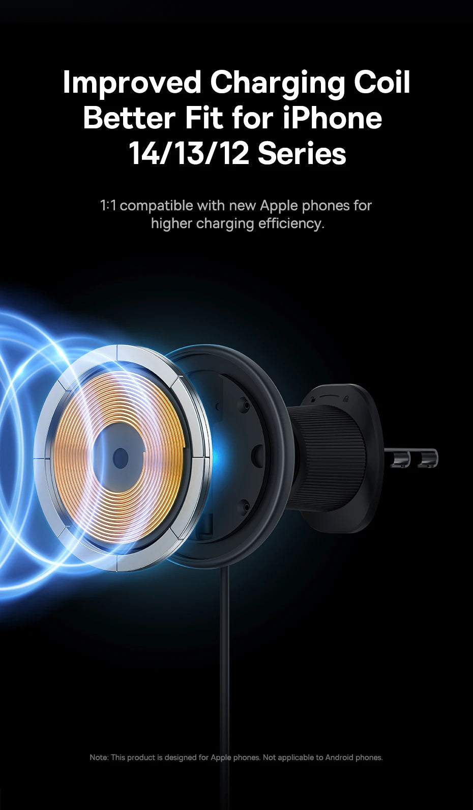 15W Fast Charging Car Charger Holder Magnetic Car Phone Holder