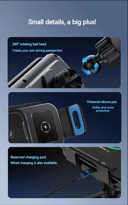 Universal Car Phone Wireless Charger Holder 360° Rotation Mount