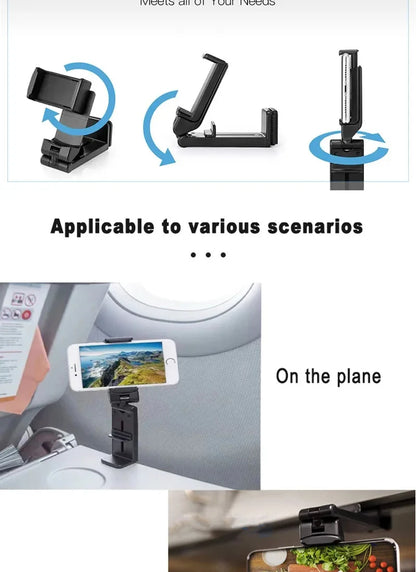 Airplane Phone Holder Portable Travel Stand Desk Flight Foldable