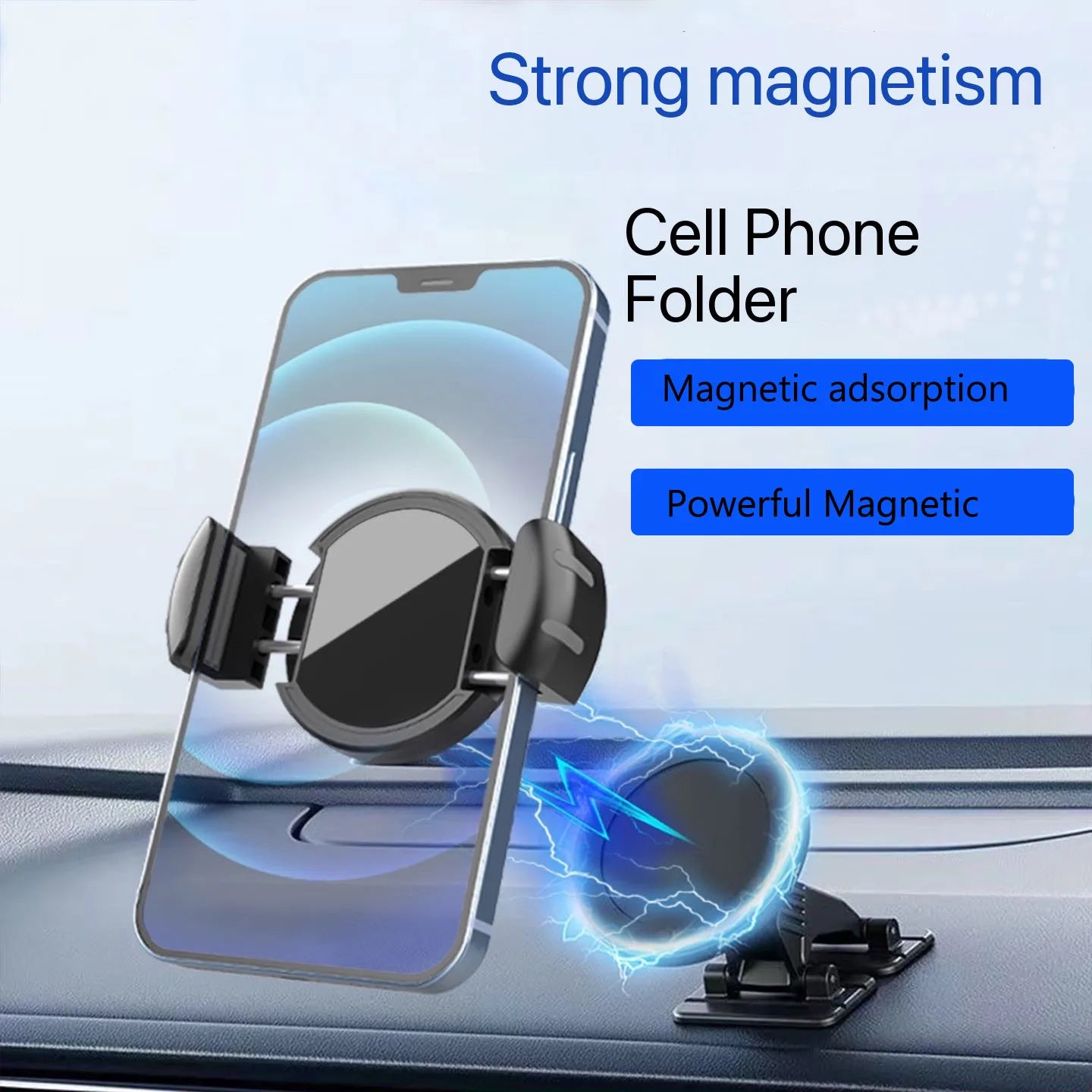 Foldable Car Phone Holder Vacuum Adsorption Magnetic Suction Cup