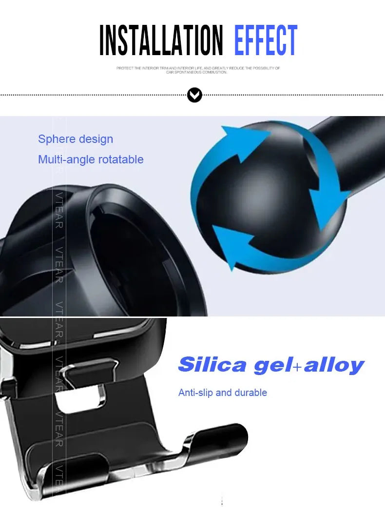 Vtear Adjustable Gravity Car Phoner Holder Support Mount Cover