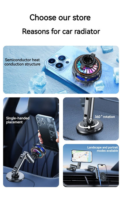 Universal Metal Car Magnetic Semiconductor Cooling Phone Holder