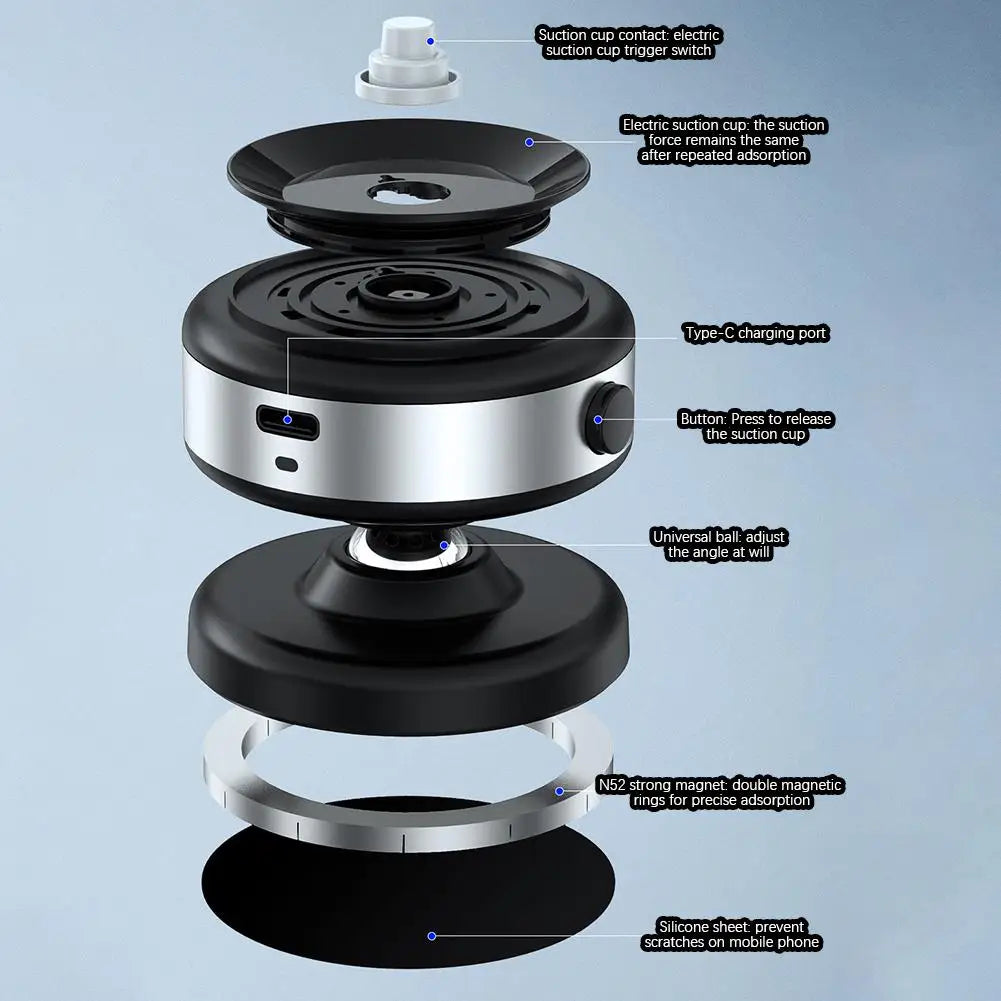 Car Mount Electric Vacuum Magnetic Holder 360° Adjustable