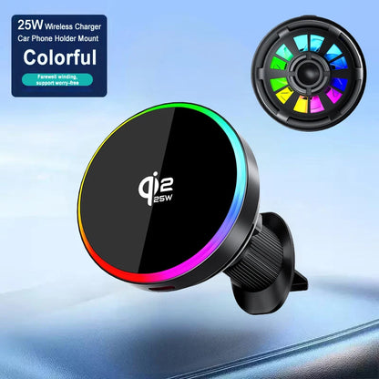 25W Magnetic Car Mount Charger Suction Cup Phone Mount