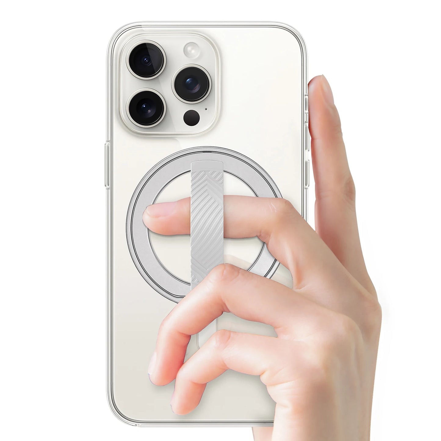 EWA Magnetic Phone Grip and Stand with Silicone Finger Strap