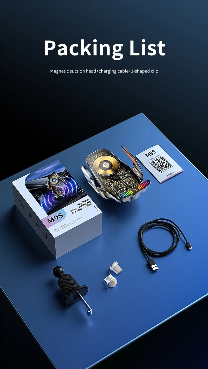 66W Magnetic Car Phone Holder 15W Wireless Fast Charger Car Stand