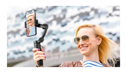 Foldable 3-Axis Phone Gimbal Stabilizer with Telescopic Rod
