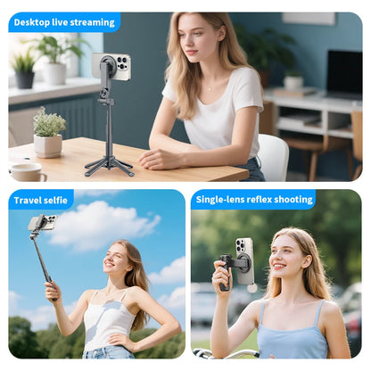 Magnetic Phone Holder 360° Rotation Pocket Selfie Stick Tripod