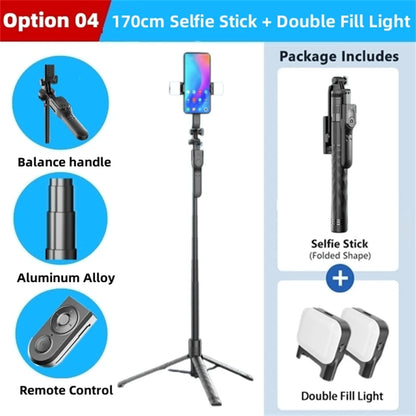 FANGTUOSI 1750mm Wireless Selfie Stick Tripod Stand