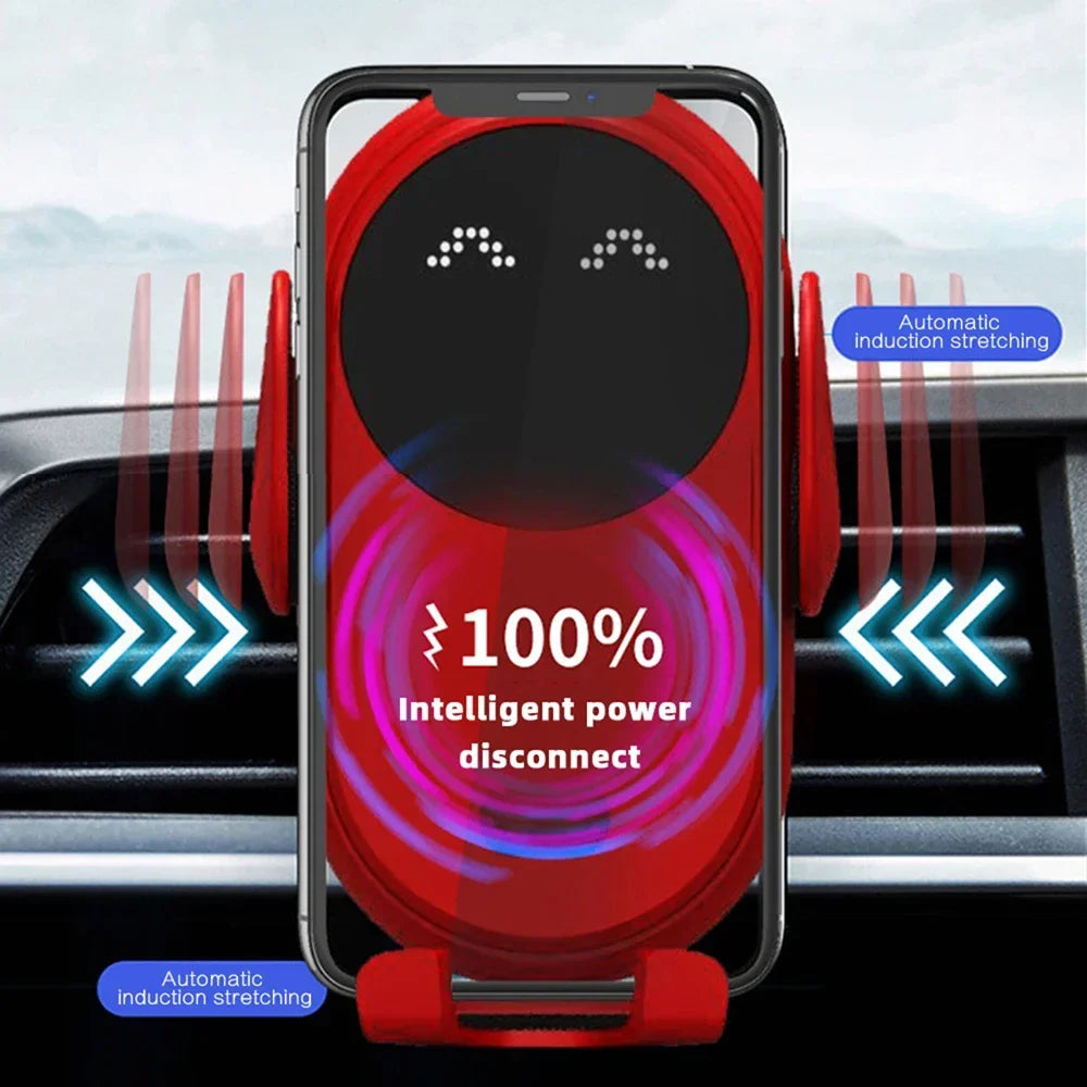 Fashion Qi Fast Wireless Charger Car Phone Holder Smart  Sensor