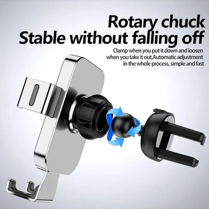Gravity Car Holder Aluminum Glass Phone Air Vent Clip