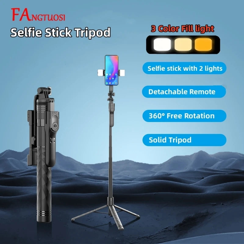 FANGTUOSI 1750mm Wireless Selfie Stick Tripod Stand