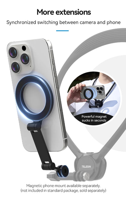 TELESIN Phone Action Camera 2 in 1 Neck Hold Mount