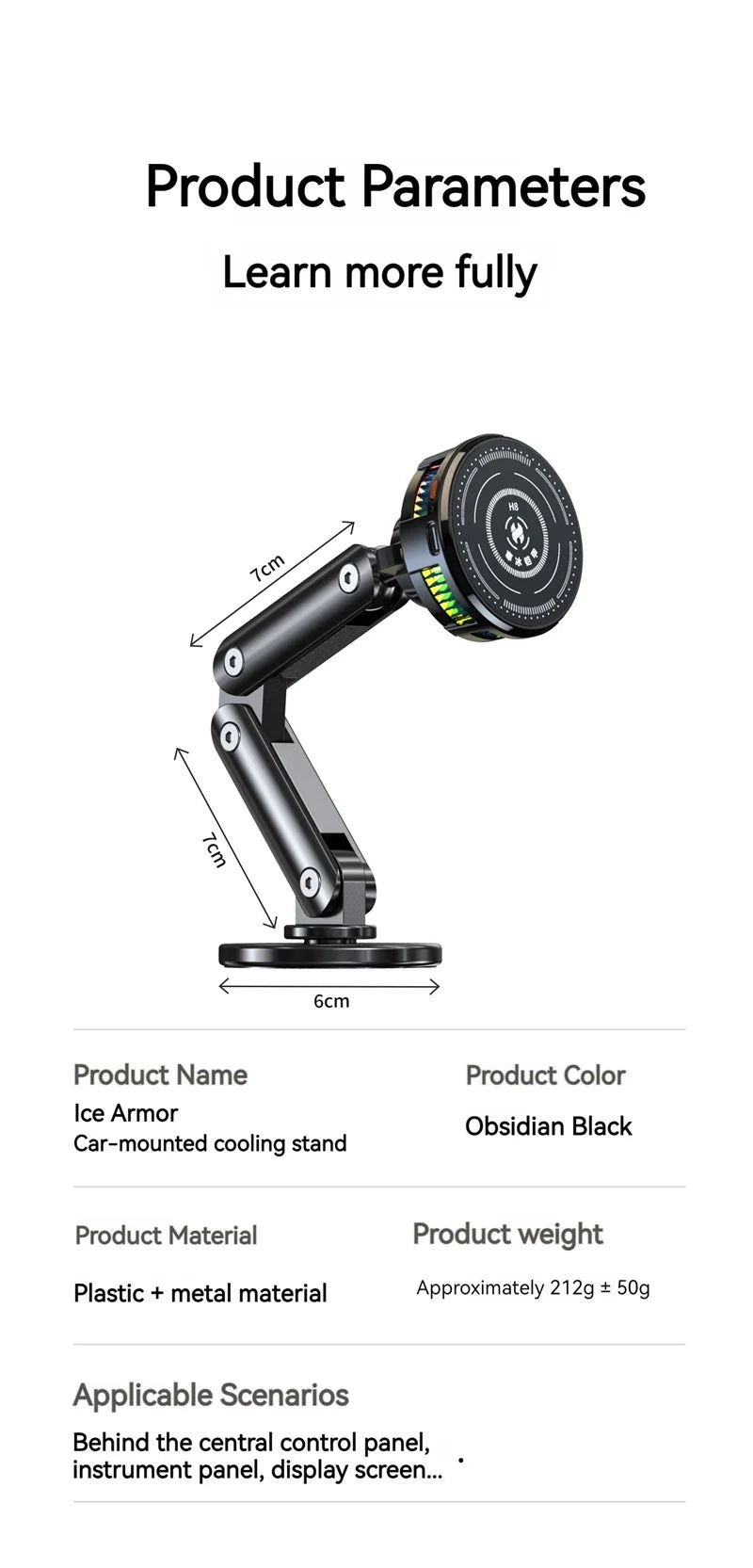 Universal Metal Car Magnetic Semiconductor Cooling Phone Holder