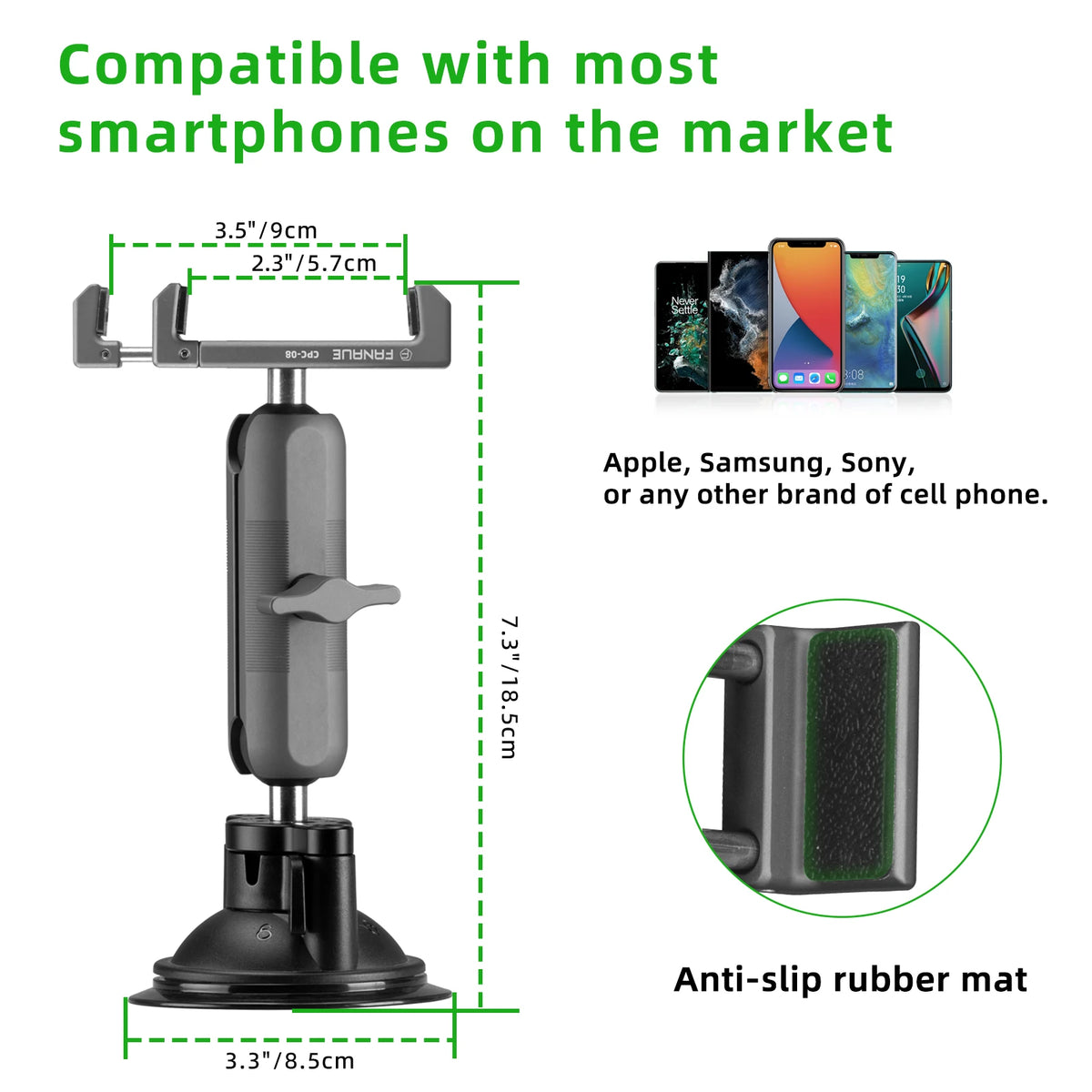 Car Mobile Phone Holder Mount GPS Suction Windshield Twist-Lock