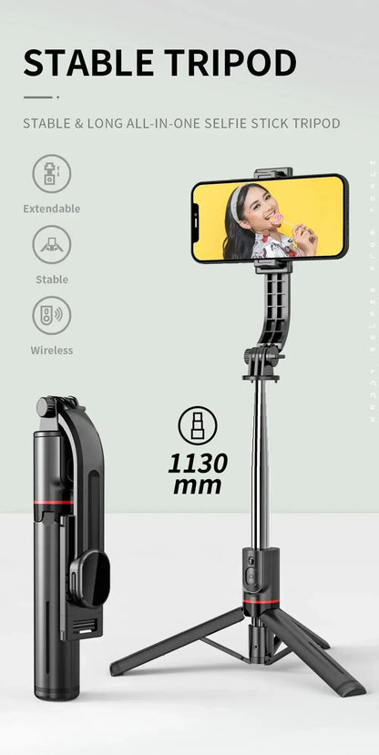 Wireless Selfie Stick for Smartphone 44 Inch Tripod