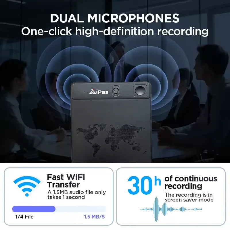 New Long Range Recorder 64GB 6000H Recording Time  AI Translation