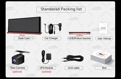OBDPEAK K8 Pro Front 5K Rear 1080P Dash Cam Camera