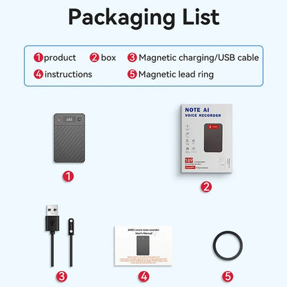 AI Voice Recorder with Display Screen 8-256GB Intelligent Note