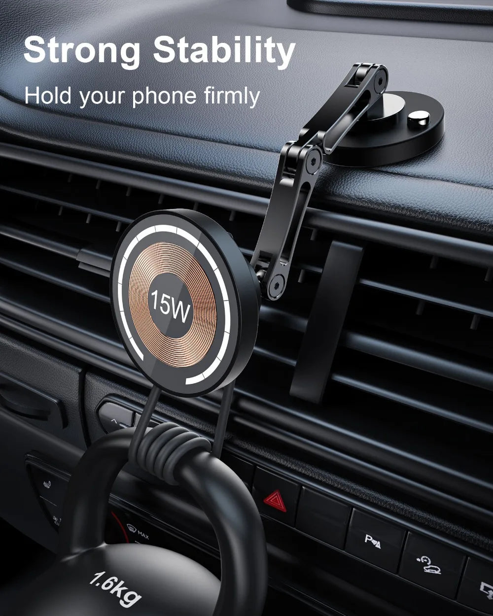 Magnetic Car Phone Holder Mount Wireless Charger Fast Charging