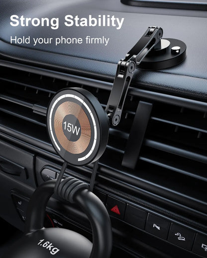 Magnetic Car Phone Holder Mount Wireless Charger Fast Charging