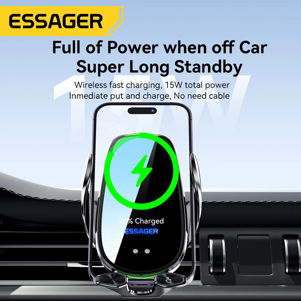 Essager Qi 15W Wireless Charger Car Phone Holder In Car Air Vent