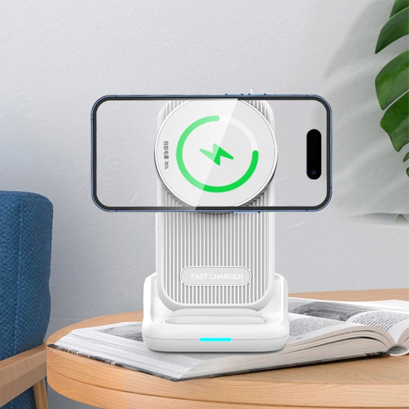 15W 4 in 1 QI2 Magnetic Folding Wireless Charger Fast Charging