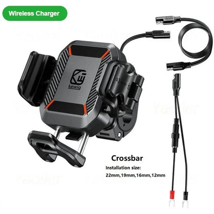 Motorcycle Phone Holder Shockproof 15W Wireless Charger