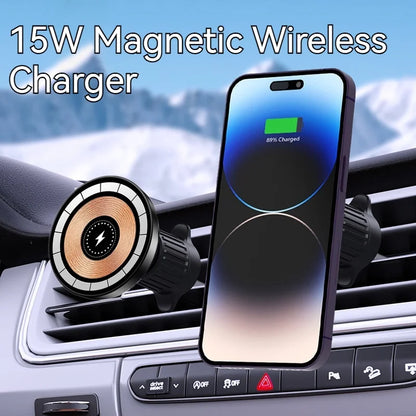 15W Car Magnetic Wireless Charger Holder with Metal Body