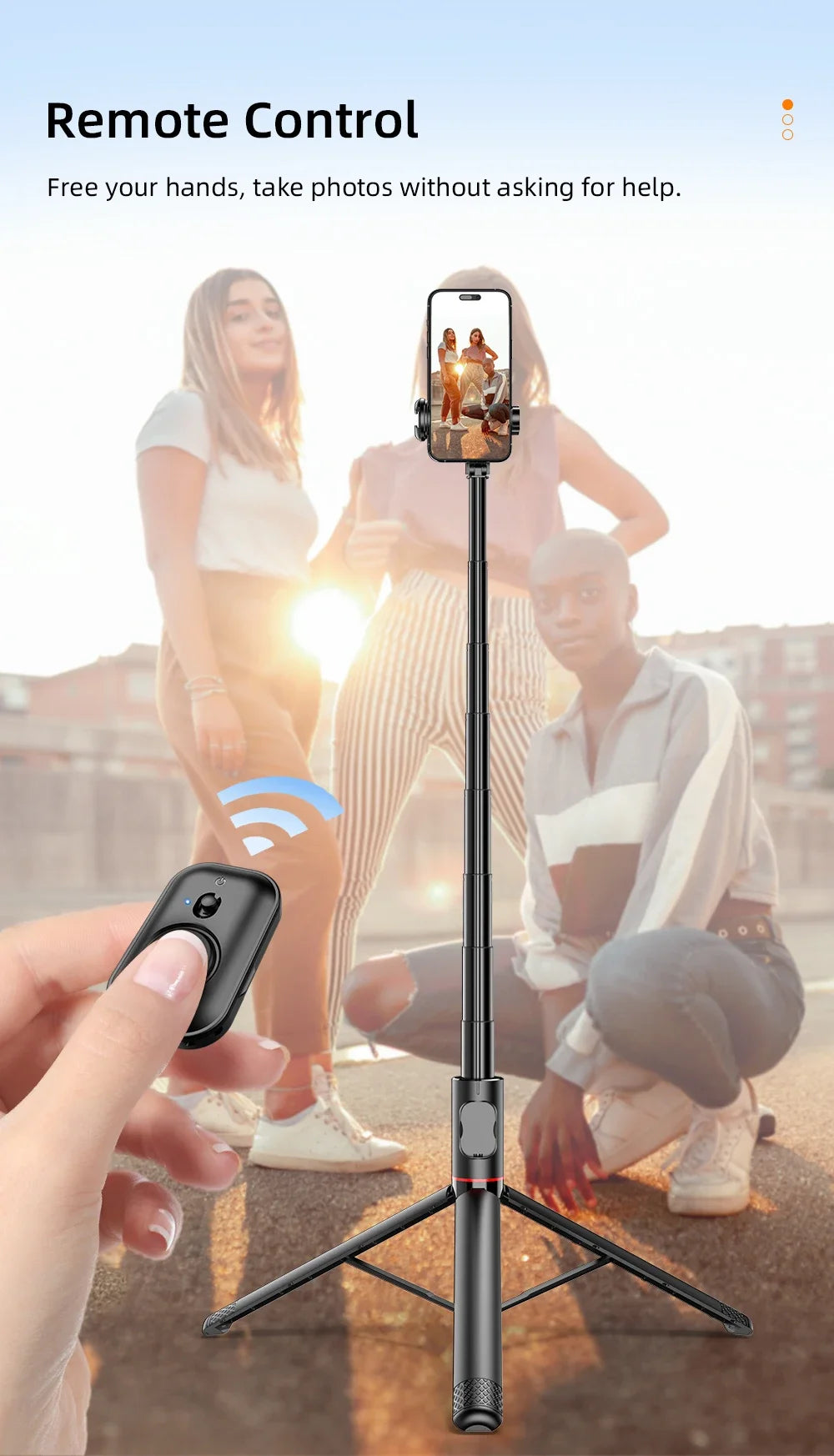 Wireless Mobile Selfie Stick Multi-Functional Stable Tripod Stand