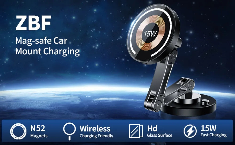 Magnetic Car Phone Holder Mount Wireless Charger Fast Charging