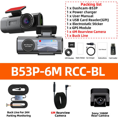 Yangood 4K Dash Cam Dual Channel Dual Lens Night Vision