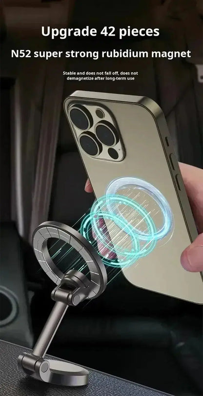 Alloy Folding Magnetic Car Compact Cell Phone Holder
