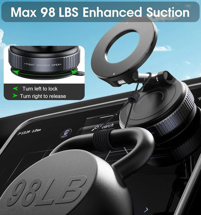 Vacuum Magnetic Car Phone Mount, 360° Rotatable