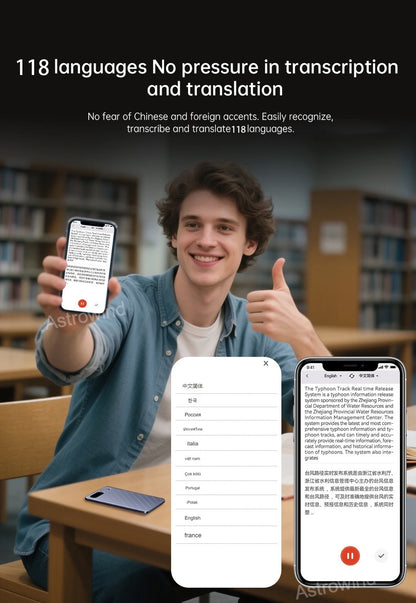 Note Voice Recorder Case Support 118 Language Recorder AI
