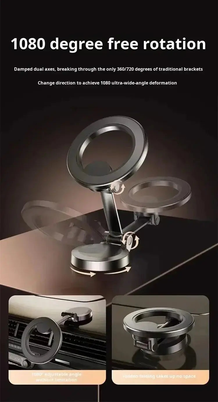 Alloy Folding Magnetic Car Compact Cell Phone Holder