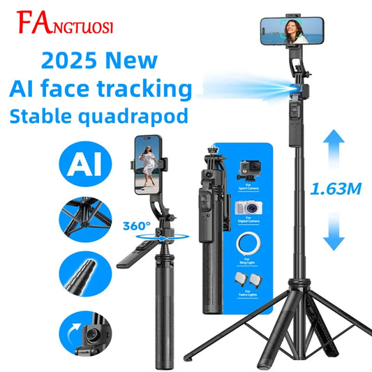 FANGTUOSI 360 Rotation Gimbal Stabilizer ,Selfie Stick Tripod