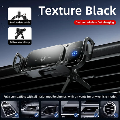 2 IN1 Car Wireless Charger Phone Holder Touch Rotate Stand