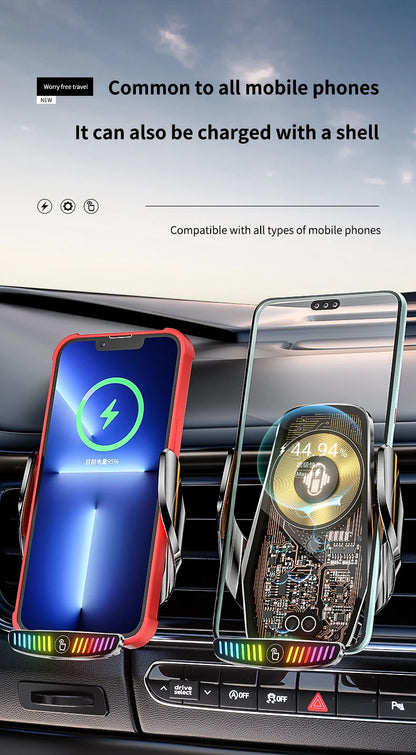 66W Magnetic Car Phone Holder 15W Wireless Fast Charger Car Stand