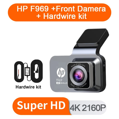 HP F969 dash cam car camera 4k HD night vision WiFi DVR