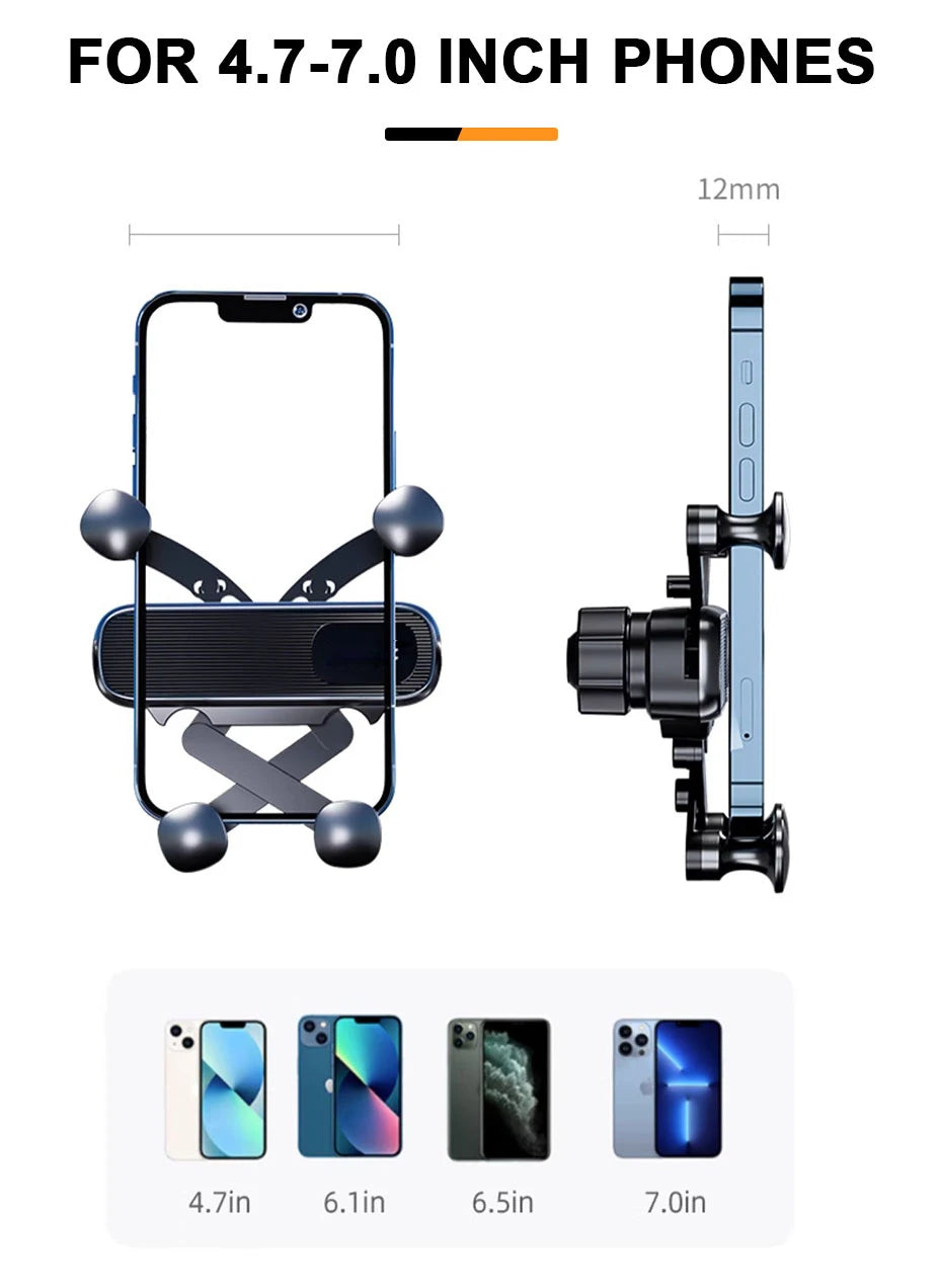 SEAMETAL Air Vent Car Phone Holder Telescopic Phone Mount