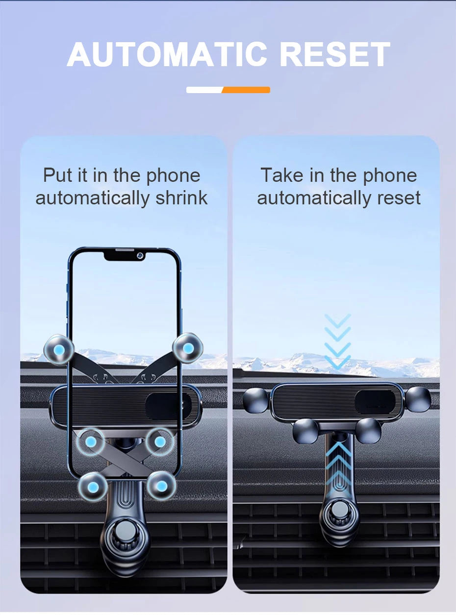 SEAMETAL Air Vent Car Phone Holder Telescopic Phone Mount