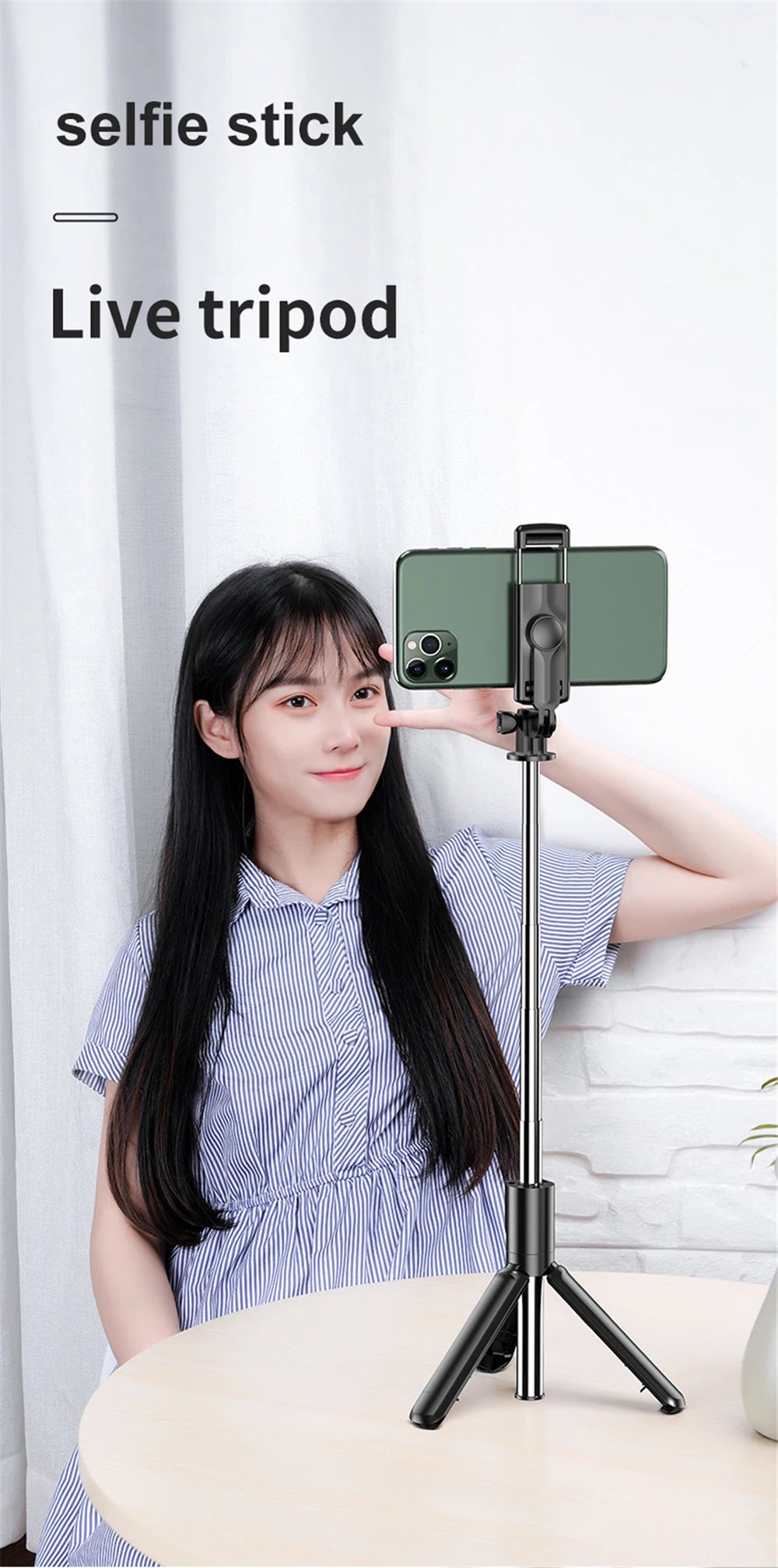 New Wireless Bluetooth Selfie Stick Mobile Phone Holder