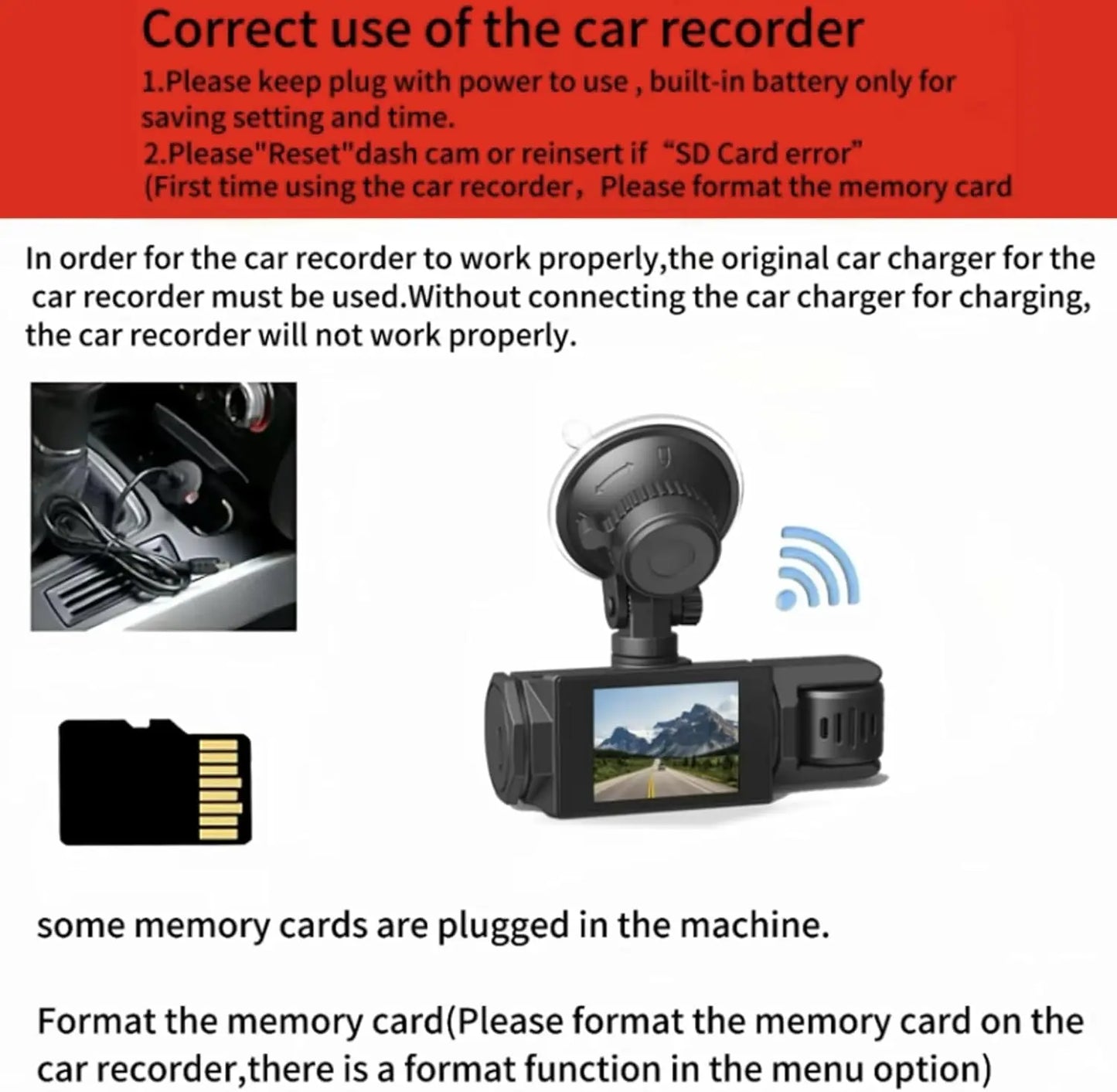 WIFI Dash Cam For Car Camera 1080P Video Recorder