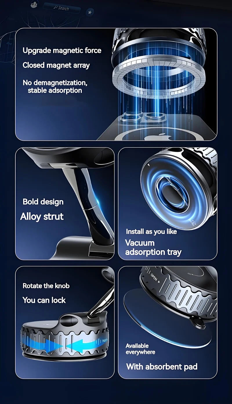 15W Universal Magnetic Car Phone Wireless Charger Holder