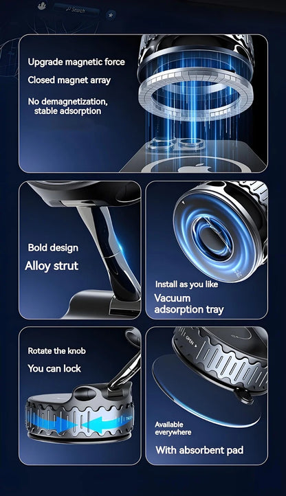 15W Universal Magnetic Car Phone Wireless Charger Holder