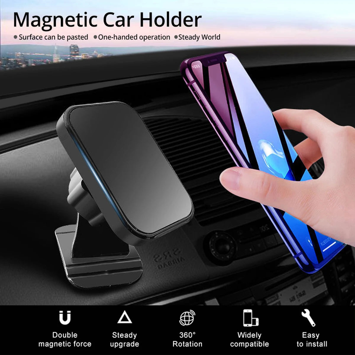 Magnetic Car Phone Holder Stand 360 Degree Mobile