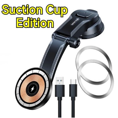 15W Universal Magnetic Car Phone Wireless Charger Holder